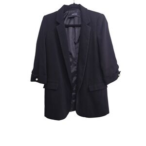 ZARA Black Structured Blazer M Old Money Preppy Academia Capsule Wardrobe classy